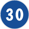 Minimum Speed 30 Road Vector Sign